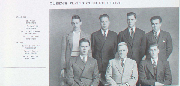 "Group photograph of Queen's Flying Club Executive"