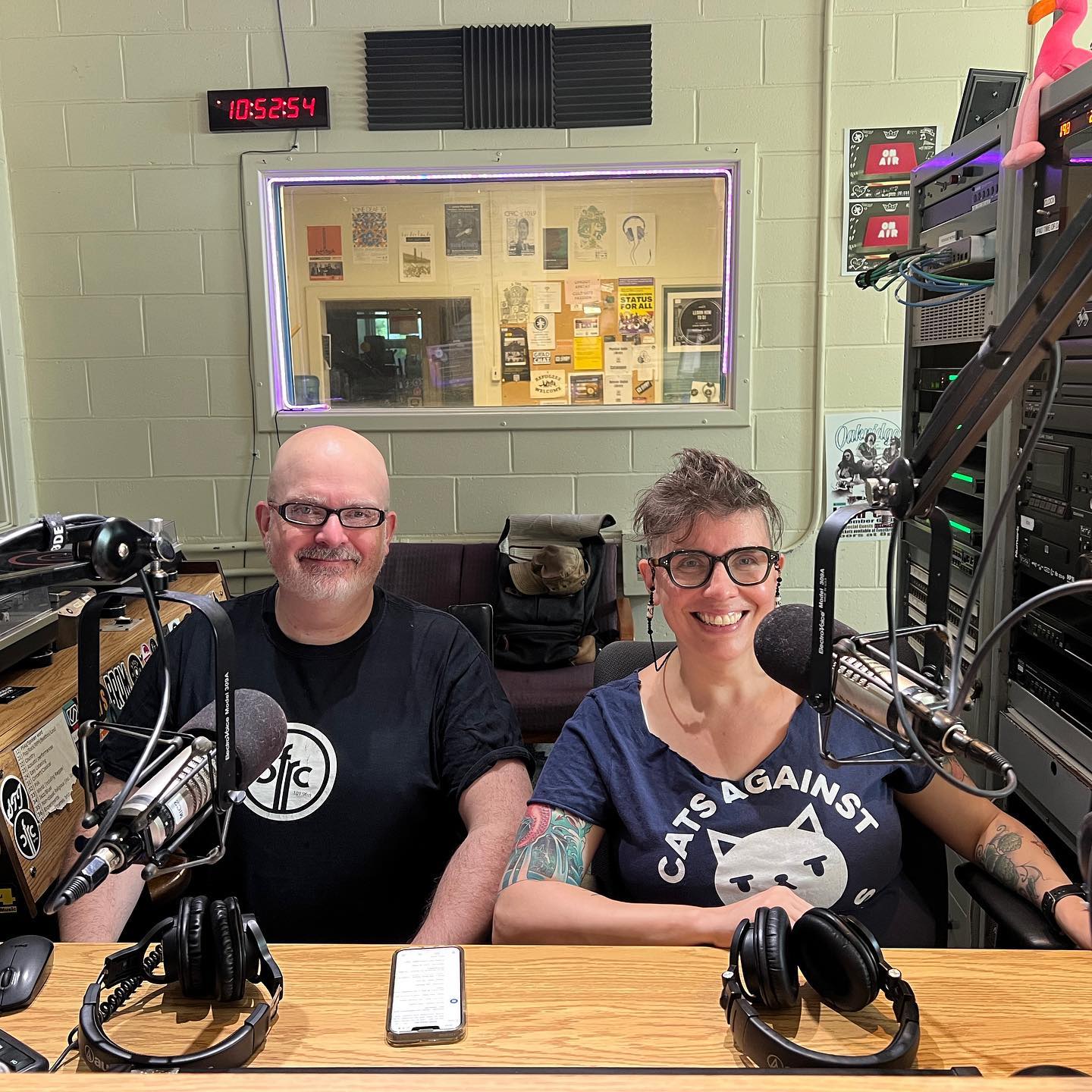 Matthew Shepherd and Marisa Sandin in the studio