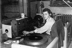 Student operator with new turntable, late 1940s (Queen's Picture Collection, V28 O-CFRC-5)