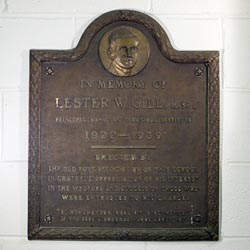 Plaque dedicated to Lester Gill by Hamilton Technical Institute (Preserved at CFRC)